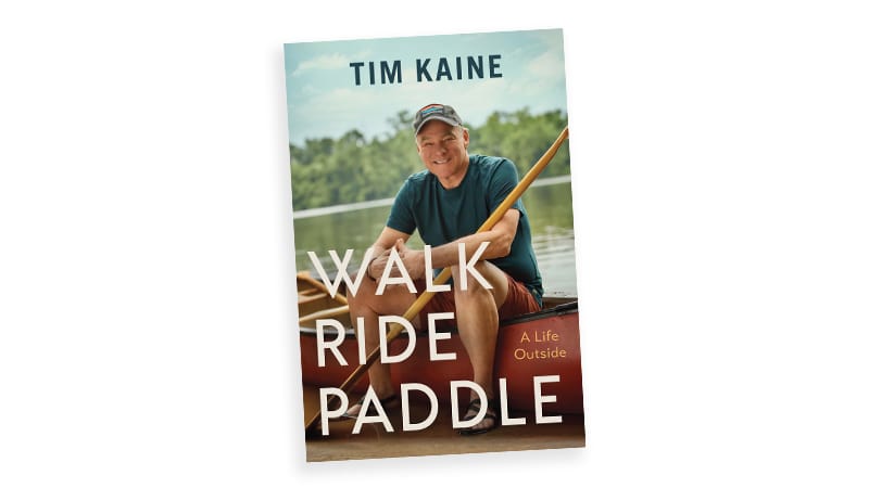 "Walk, Ride, Paddle" book cover, by Tim Kaine