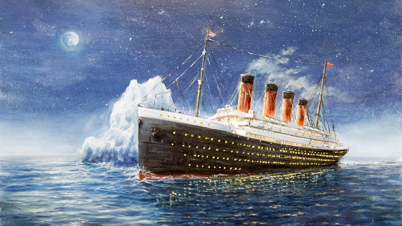 Illustration of The Titanic, by Boyan Dimitrov. Used with What's Booming March 28