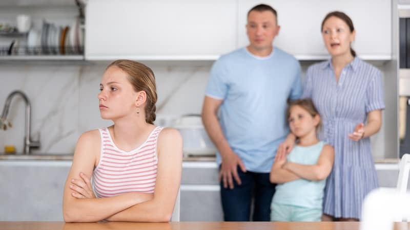 family argument. These parents hold high standards for their children in college, but their daughter isn’t measuring up.