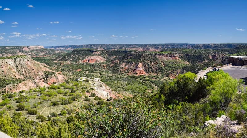 Take a Hike. Vistor Center and car park overlooking part of the Palo Duro Canyon - Nick Thomas