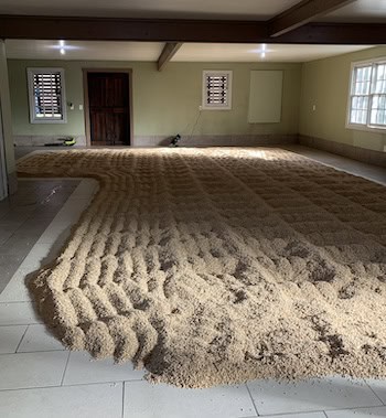 Malting at Copper Fox Distillery, January 2023. Image by Annie Tobey