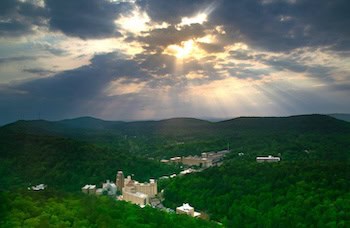 View from Hot Springs Mountain Tower in Hot Springs National Park. Credit: Nick Thomas