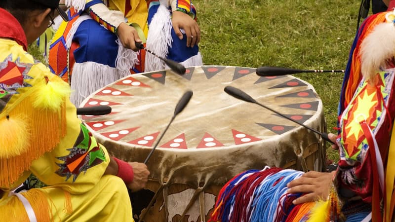 drum and drummers at an Indigenous American pow wow. More What’s Booming RVA: May 22 +