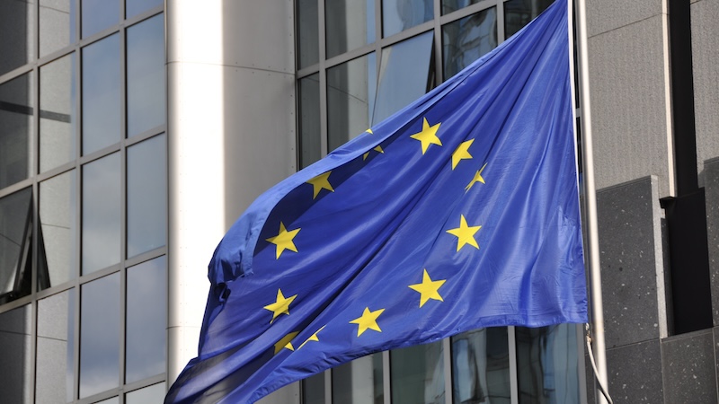 The flag of the European Union. 75 years ago, the European Union was founded as a peace project. It’s still succeeding as one today. CREDIT: Cameron Hewitt, Rick Steves’ Europe. For a history of the European Union