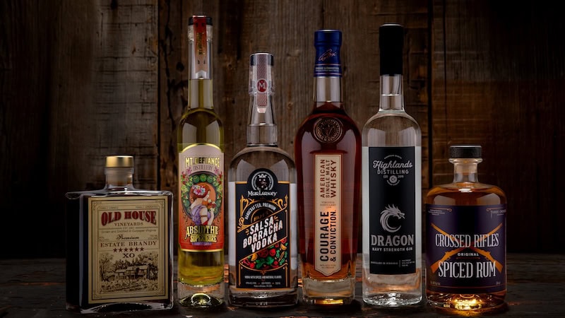 The Best of Class winners in the inaugural Virginia First Landing Cup spirits competition, 2025. Image by Todd Wright.