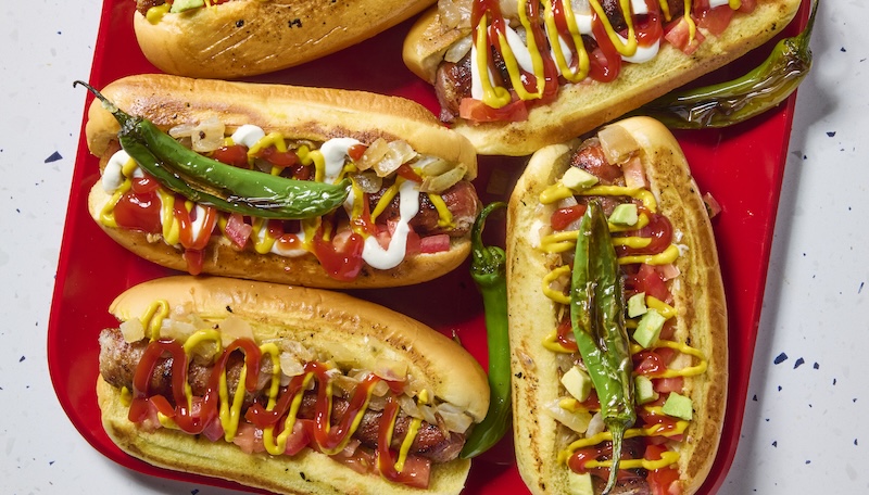 LA Bacon-Wrapped Hot Dogs: The Golden State's iconic loaded hot dog is packed with flavor. (Alex Lepe/TCA)