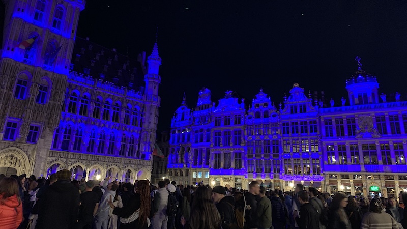 Celebration of Europe Day on May 9, 2025, at the Grand Place in Brussels, Belgium. Credit: Annie Tobey