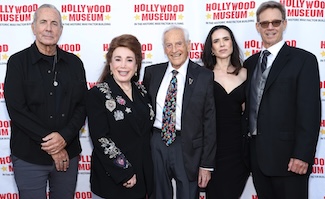 Marx family at exhibit opening, left to right: Andy Marx (Groucho’s Grandson), Donelle Dadigan (Host and President and HollywoodMuseum Founder), Bill Marx (Harpo’s son), Jade Marx (Groucho’s Granddaughter), Greg Marx(Gummo’s Grandson). PHOTO CREDIT - Sheri Determan, Courtesy Hollywood Museum.