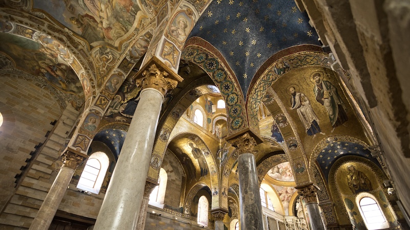 Rejuvenated Palermo: Palermo’s La Martorana features high arches and gorgeous gilded mosaics. CREDIT: Dominic Arizona Bonuccelli, Rick Steves’ Europe.