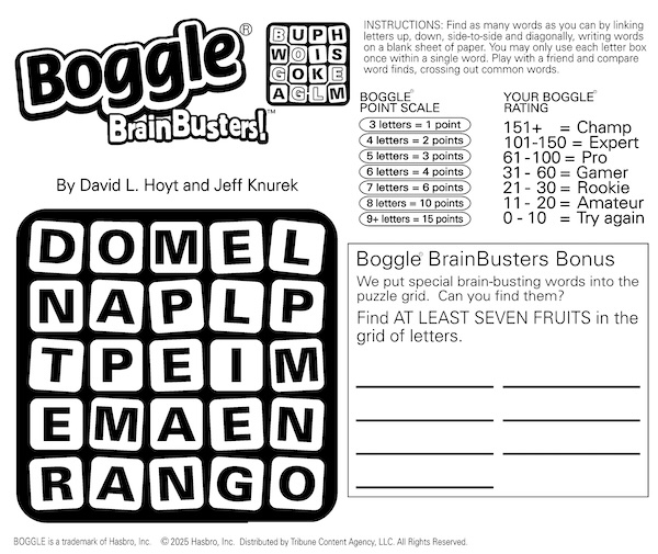 Fruitful Boggle Puzzle