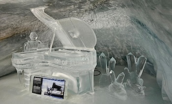 Ice sculpture at the Ice Palace at the Top of the World. Image provided by Malika Bowling