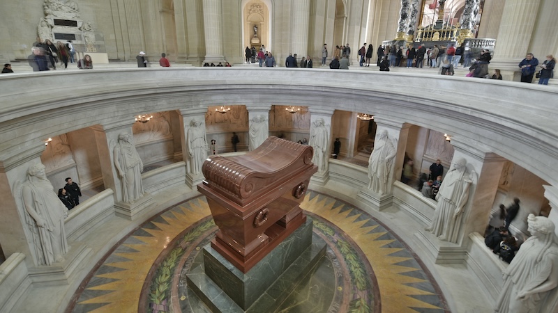 Visitors to Napoleon’s tomb, one of the Parisian monuments to Napoleon, can lean over the railing and bow to the emperor. CREDIT: Cameron Hewitt, Rick Steves’ Europe.