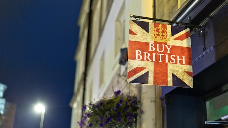 "Buy British" flag in Bath. A look at post-Brexit travel – the 2019 decision hasn’t ruined your trip to the United Kingdom – but it has added some wrinkles. The Abbey Exterior, Bath, UK. CREDIT: Dominic Arizona Bonuccelli, Rick Steves’ Europe.