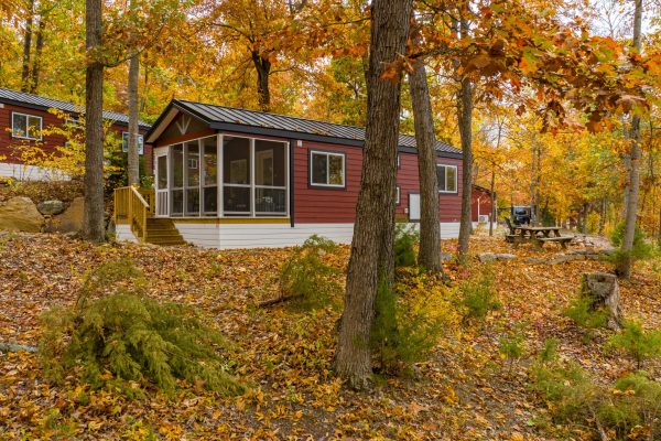 These comfortable cabins create a perfect getaway at Endless Caverns Resort.