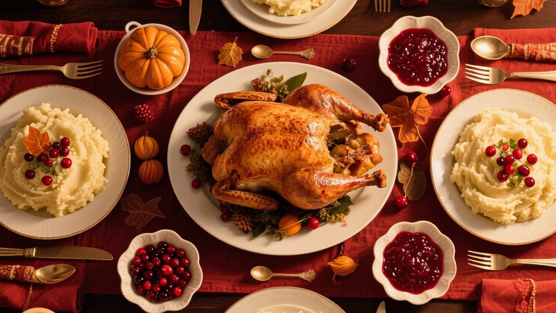 Thanksgiving dinner spread, by Ahmadrizal7373. Used with What's Booming November 26