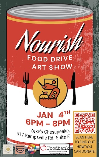 757 art can feed charity art show poster