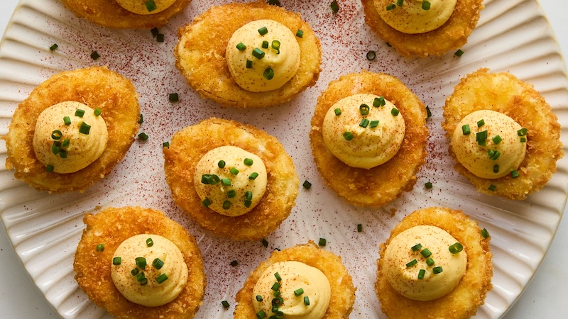 The key to even better deviled eggs? Add a little crunch with these deep-fried deviled eggs. (Ryan Liebe/TCA)