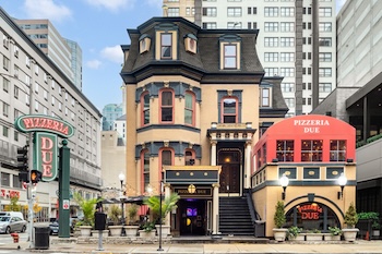 Exterior shot of Pizzeria Due in Chicago, Illinois. By Joe Hendrickson