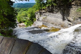 Looking back toward the park entrance along the way up Buttermilk Falls - Nick Thomas