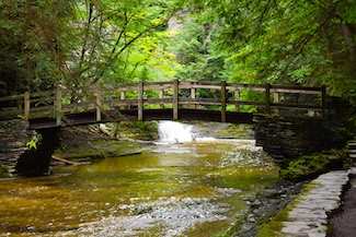 The bridge near the top of Buttermilk Falls. Nick Thomas