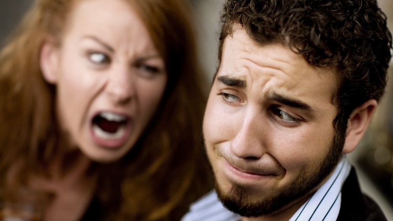 The angry daughter-in-law yells at her husband. Creatista