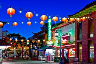 Chinatown in Los Angeles, by Gerry Boughan. A reflection of Old Hollywood