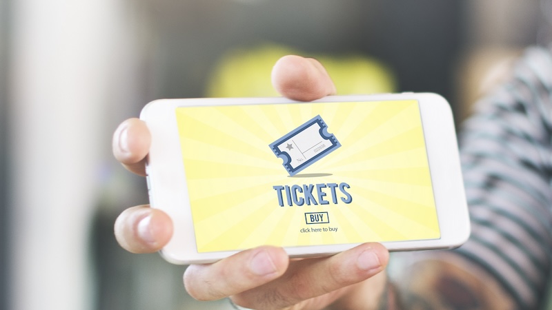 Tickets Buying Payment Event Entertainment Concept - AI-powered shopping