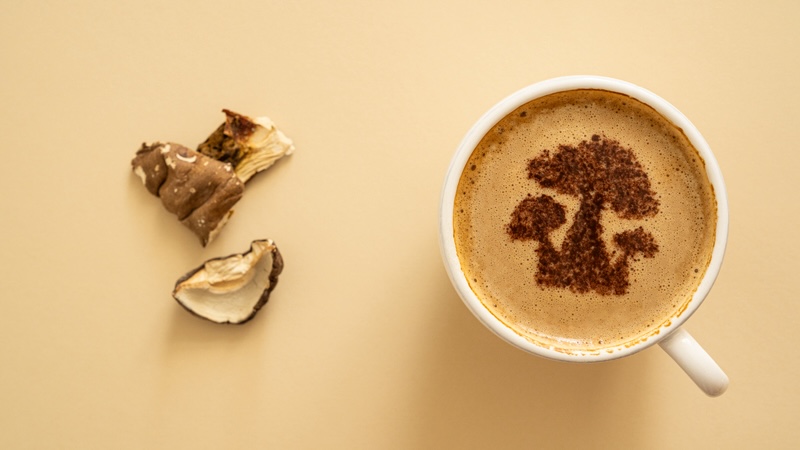 Mushroom Coffee, illustrating interesting health trends. By Oleksandra Naumenko