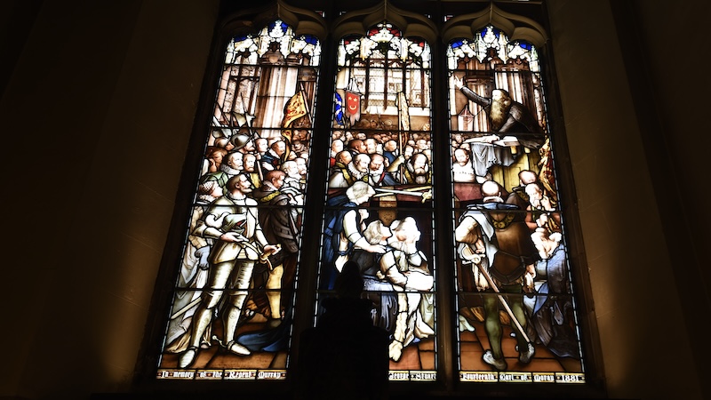Along the Royal Mile in Edinburgh, a dramatic stained-glass window at St. Giles’ Cathedral depicts John Knox in the middle of one of his many fiery sermons. CREDIT: Cameron Hewitt, Rick Steves’ Europe
