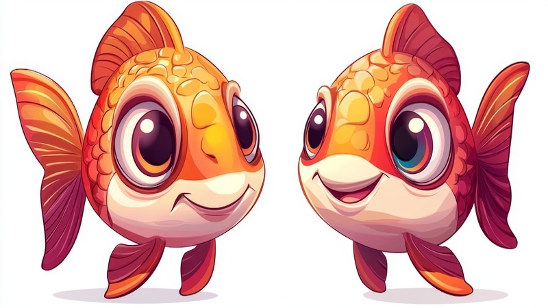 Goldfish cartoon from AI, submitted by Dzimitry Auramchik
