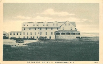 Vintage postcard of The Breakers Hotel on the Jersey Shore