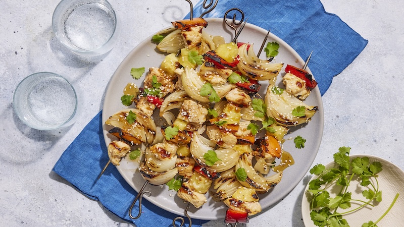 Hot Honey Chicken & Pineapple Kebabs