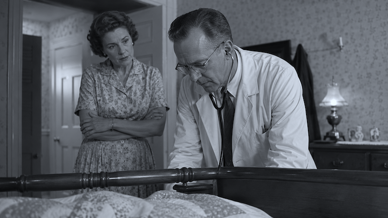 a doctor's home visit in 1950s. ChatGPT image
