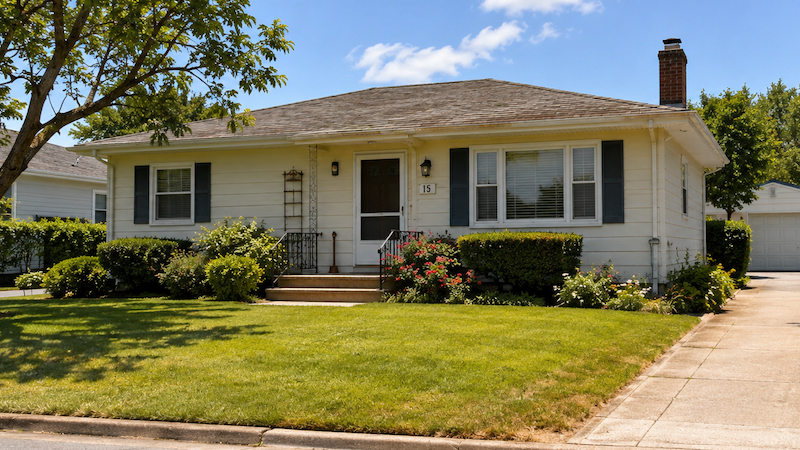 A 1950s family home on a summer day. It's gonna be a hot one, her mother said.