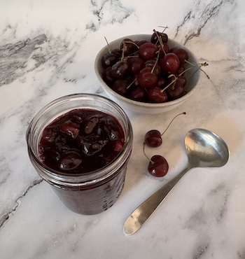 (PHOTO:Chunky Cherry Ginger Sauce. (JeanMarie Brownson/TCA) Goes great on Baked Peach Blueberry Pancake, ice cream, and other desserts
