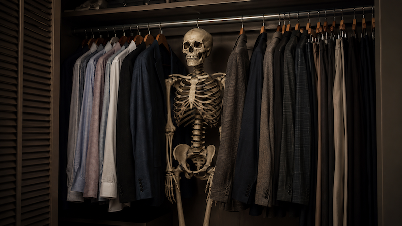 I need more skeletons in my closet, writes Joel Samberg. Seems he already has one. ChatGPT image.
