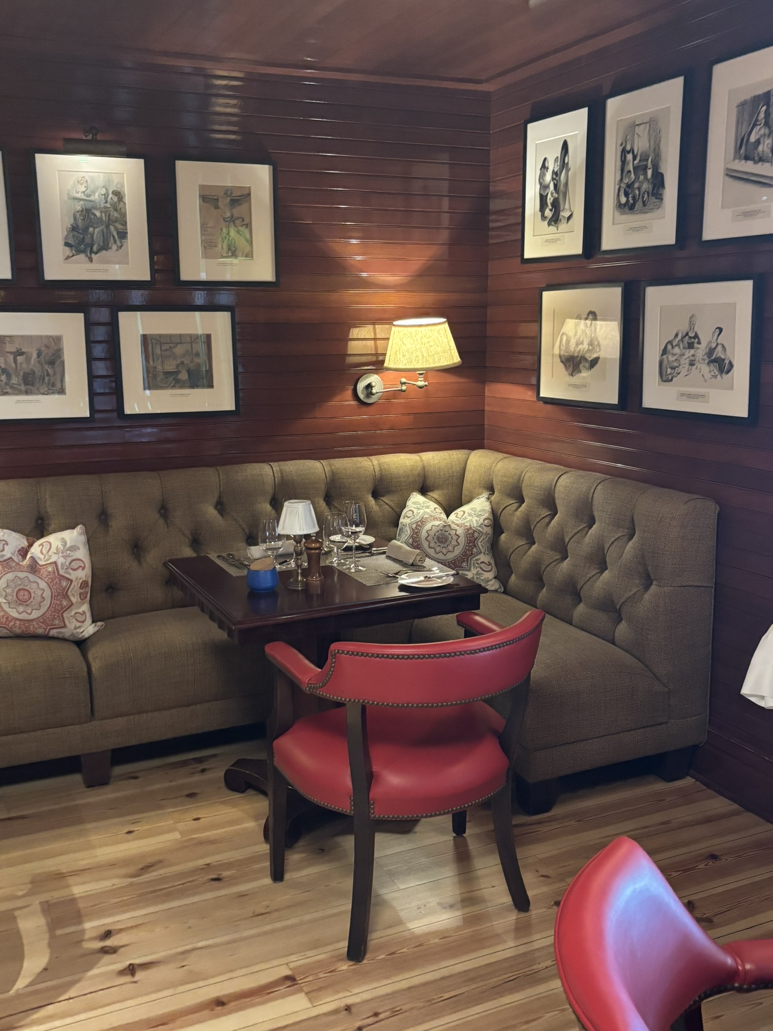 The booth where Taylor and Travis dine at the five-star Ocean House resort in Westerly, South County, RI (according to a house manager, who referred to Swift as "she who cannot be named")