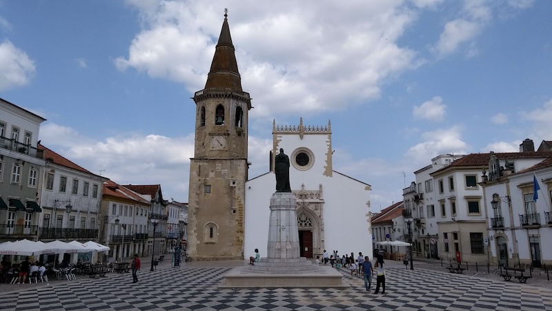 The central Praça de República in tranquil Tomar is a tempting spot to slow down, nurse a drink at a café, and enjoy the relaxed tempo of local life. CREDIT: Rick Steves, Rick Steves’ Europe.