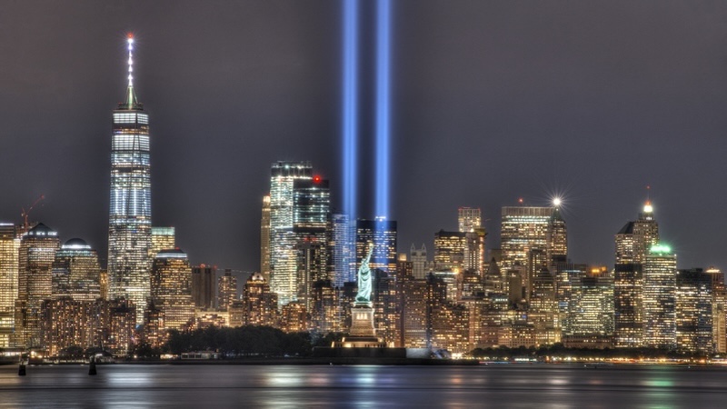 Remembering twenty-five years ago, 9/11/2001. The memorial beams of the twin towers. By Brian Kushner