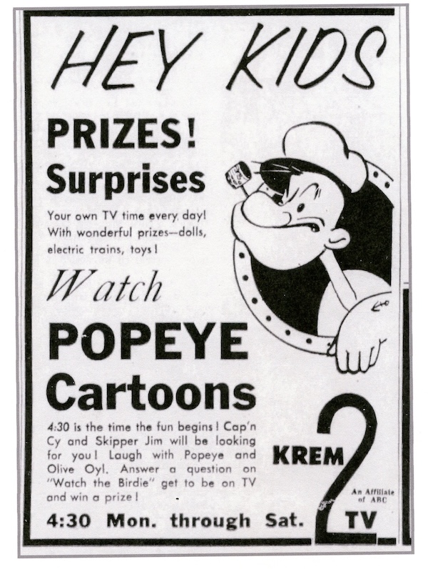 Popeye cartoon ad November 5, 1958