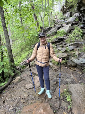 Marcia Chaffee hiking on Smoky Mountain trails
