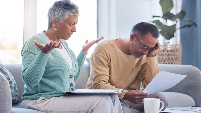 A senior couple's sudden difference may have money issues at its root. Yuri Arcurs