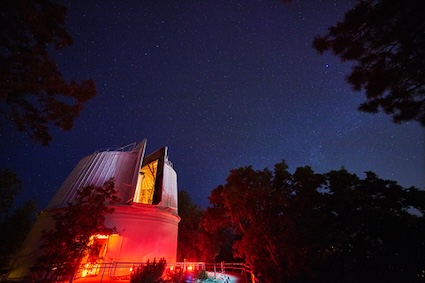 Lowell Observatory in Arizona, on a dark, starry night. Nick Klein.