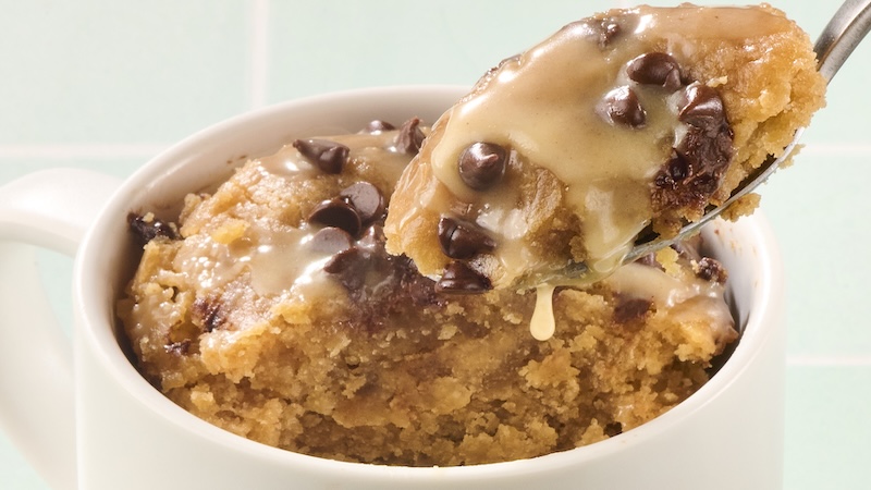Peanut butter mug cake: This rich, peanut buttery cake for one is ready in under 10 minutes. (Alex Lepe/TCA)