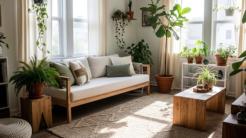 An age-friendly home like this is more than accessible: it has plants and outdoor views and plenty of lighting.